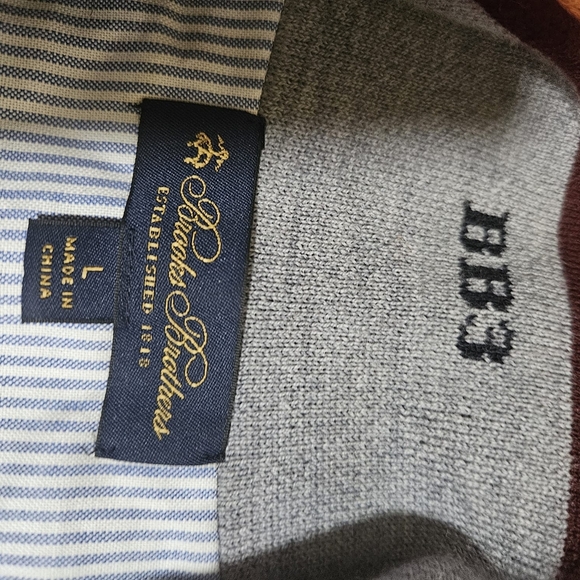 Brooks Brothers Black and Brown Zip Up Sweater - Picture 4 of 4